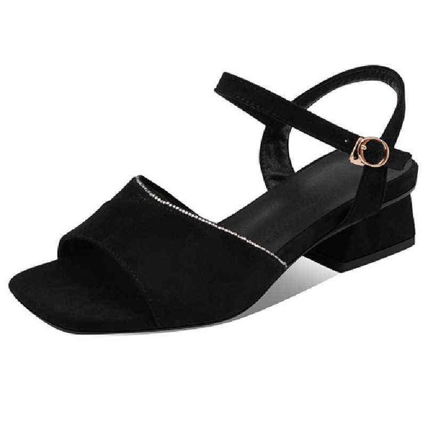 

sandals vrouwen sandalen zomer schoenen suÃ¨de mode enkelband lage hakken gladiator sandaal casual classic party vrouwelijke 220427, Black