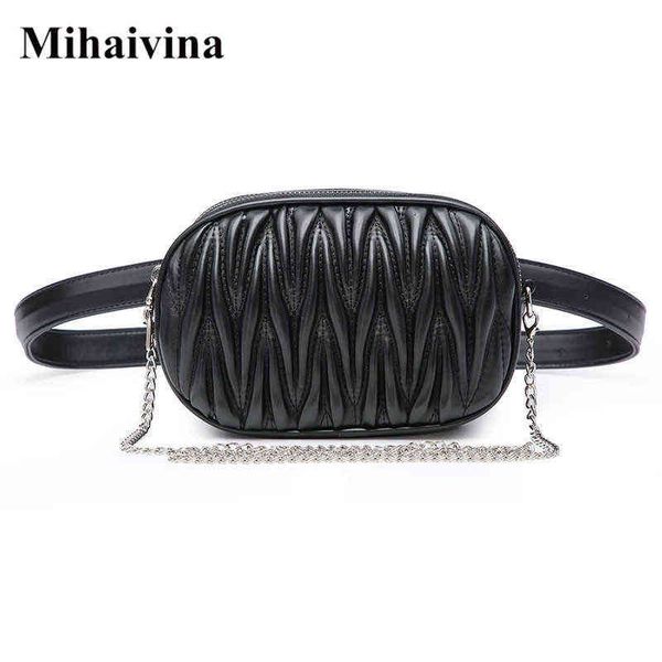 crossbody bag mihaivina fanny pack for women waist bag pleated round belt luxury brand chain shoulder s female leather chest purse 220802
crossbody bag mihaivina fanny pack for women waist bag pleated round belt luxury brand chain shoulder s female leather chest purse 220802