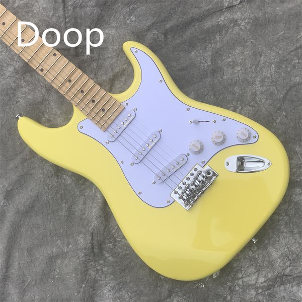 in stock 6 strings yellow electric guitar with black hardware maple fretboard immediate delivery
in stock 6 strings yellow electric guitar with black hardware maple fretboard immediate delivery