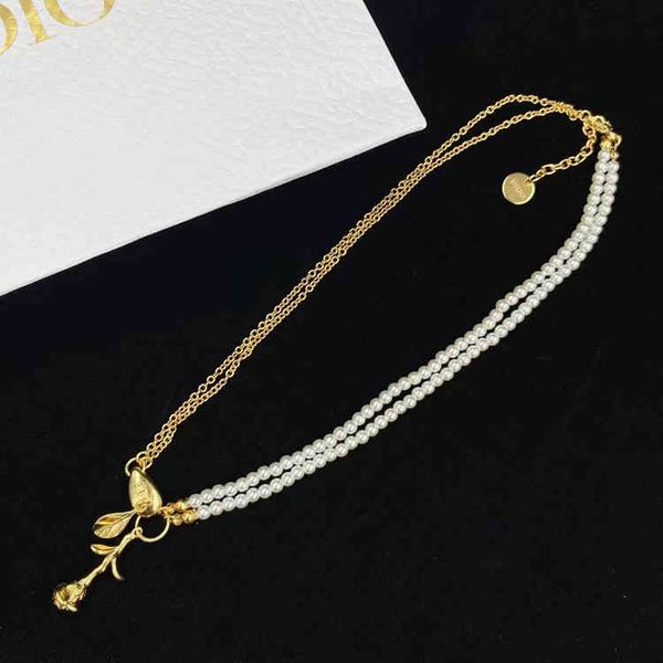 2022 factory wholesale new di home rose pendant stitched pearl necklace trend street sdouble-layer chain jewelry, Silver
2022 factory wholesale new di home rose pendant stitched pearl necklace trend street sdouble-layer chain jewelry, Silver