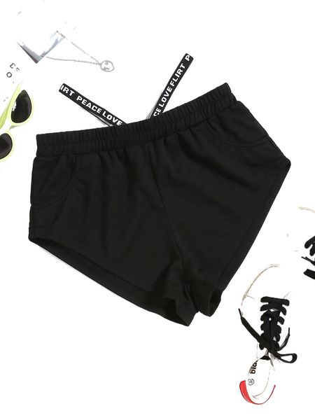 contrast letter tape shorts a1y2#, White;black