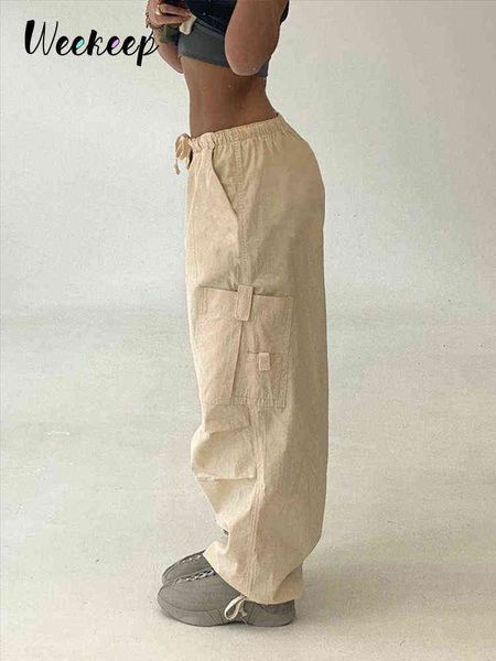 weekeep light khaki cargo pants streetwear 100% cotton big pocket patchwork casual pants drawstring low waist baggy trouser lady g220422, Black;white
weekeep light khaki cargo pants streetwear 100% cotton big pocket patchwork casual pants drawstring low waist baggy trouser lady g220422, Black;white