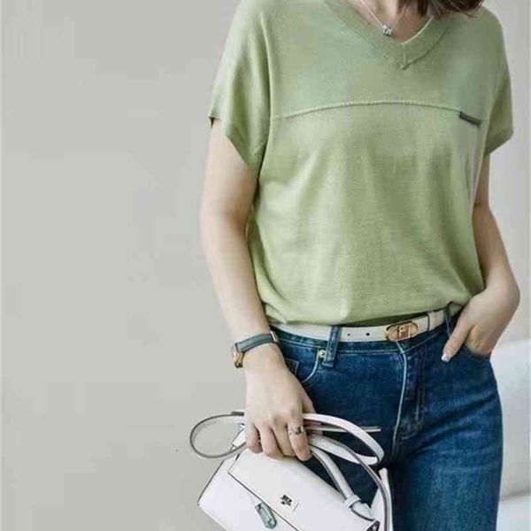 women's knits & tees bc chain spring style pullover temperament solid color short sleeve loose knit fashion versatile skin friendly, White
women's knits & tees bc chain spring style pullover temperament solid color short sleeve loose knit fashion versatile skin friendly, White