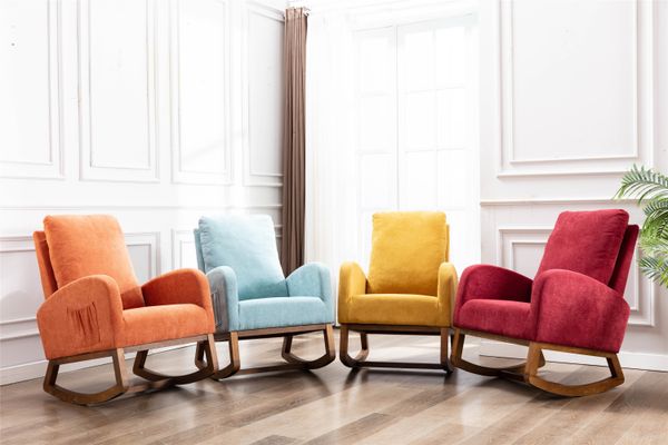 living room comfortable rocking chair light blue sofa chair