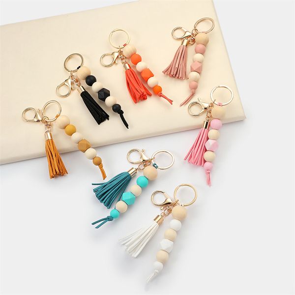 fashion beads keychains for women girls simple summer silicon wood beaded pendant tassel keychain accessory gifts dhl, Silver
fashion beads keychains for women girls simple summer silicon wood beaded pendant tassel keychain accessory gifts dhl, Silver