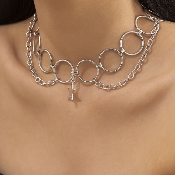 vintage simple gold circle stitching necklace women shiny crystal pentagram pendant necklaces girls fashion jewelry, Silver
vintage simple gold circle stitching necklace women shiny crystal pentagram pendant necklaces girls fashion jewelry, Silver