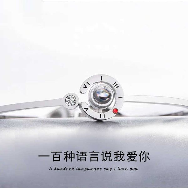 100 languages i love you titanium steel bracelet female projection stainless rose gold memory, Black
100 languages i love you titanium steel bracelet female projection stainless rose gold memory, Black