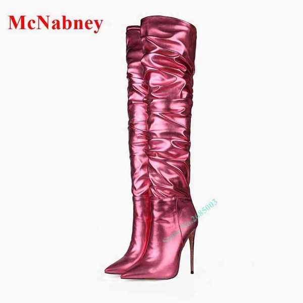 pleated solid stiletto heel boots over the knee side zipper pointy toe fitted boots women shoe autume winter party dress 220514, Black
pleated solid stiletto heel boots over the knee side zipper pointy toe fitted boots women shoe autume winter party dress 220514, Black