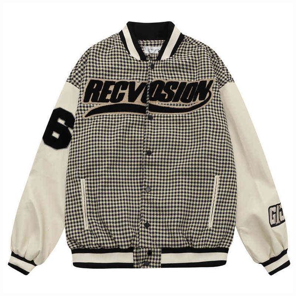 2022 hip hop baseball jacket streetwear letter eagle embroidery patchwork varsity plaid jackets harajuku vintage college coat t220728, Black;brown
2022 hip hop baseball jacket streetwear letter eagle embroidery patchwork varsity plaid jackets harajuku vintage college coat t220728, Black;brown