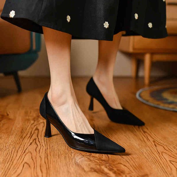 boots high heels women's spring pointed leather thin heel shallow mouth temperament versatile single shoes 35oj, Black
boots high heels women's spring pointed leather thin heel shallow mouth temperament versatile single shoes 35oj, Black