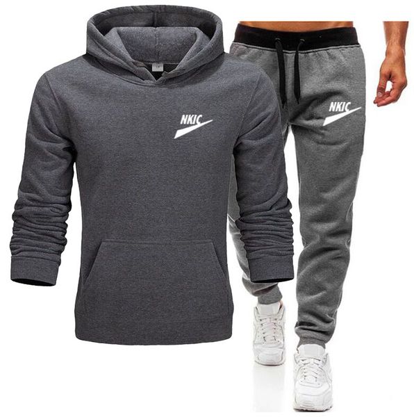 tracksuit set for men women 2 pieces sets luxury brand logo print man sportwear fleece hooded men's hoodies + sweatpants, Gray
tracksuit set for men women 2 pieces sets luxury brand logo print man sportwear fleece hooded men's hoodies + sweatpants, Gray