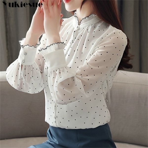 fashion women chiffon blouse spring long sleeve puff blouse ruffles chiffon lady shirt dot pattern lady blouse plus size lj200831, White
fashion women chiffon blouse spring long sleeve puff blouse ruffles chiffon lady shirt dot pattern lady blouse plus size lj200831, White
