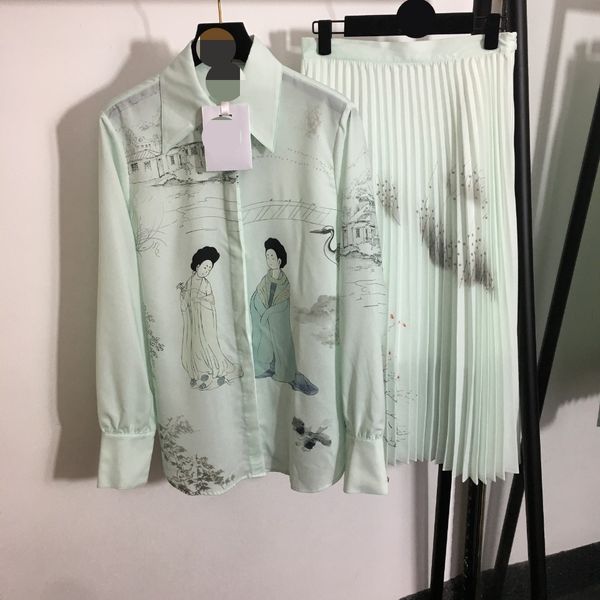 216 ^ 2022 spring summer brand same style lapel neck long sleeve button women's two pieces meiyi, White
216 ^ 2022 spring summer brand same style lapel neck long sleeve button women's two pieces meiyi, White