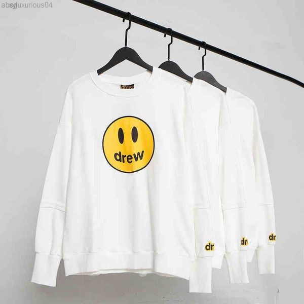 2022 fashion brand drew smiling face printing men's and women's same couple's round neck splicing sleeve sweater, Black
2022 fashion brand drew smiling face printing men's and women's same couple's round neck splicing sleeve sweater, Black