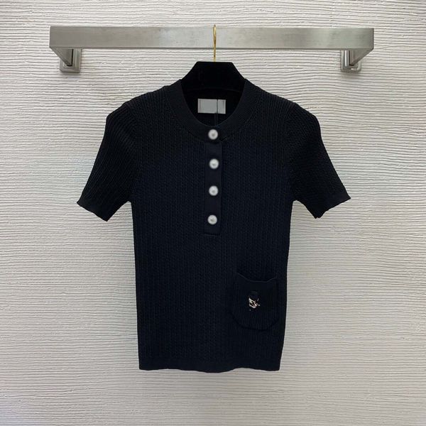 222 2022 milan runway spring summer brand same style sweater short sleeve black white pink crew neck kint womens weini, White;black
222 2022 milan runway spring summer brand same style sweater short sleeve black white pink crew neck kint womens weini, White;black