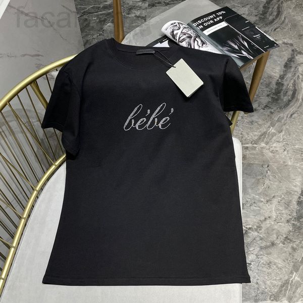 women's t-shirt designer chao brand b family letter drill short sleeve t-shirt svnl, White
women's t-shirt designer chao brand b family letter drill short sleeve t-shirt svnl, White