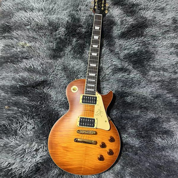 classic brand electric guitar, exquisite tiger pattern surface, quality assurance, professional performance level
classic brand electric guitar, exquisite tiger pattern surface, quality assurance, professional performance level