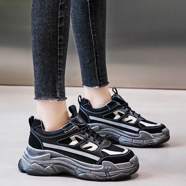 6cm white black genuine leather women sneakers platform shoes chunky heel casual shoe 2022 quality breathable comfortable, Black;yellow
6cm white black genuine leather women sneakers platform shoes chunky heel casual shoe 2022 quality breathable comfortable, Black;yellow