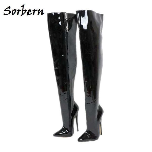 sorbern lockable zipper women boots over the knee pointy toes hard shaft ladies booties 18cm high heel stilettos mid line shoes, Black
sorbern lockable zipper women boots over the knee pointy toes hard shaft ladies booties 18cm high heel stilettos mid line shoes, Black