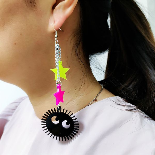 trendy neon star tassel dangle earrings for women black acrylic face drop dangle fashion jewelry accessories, Silver
trendy neon star tassel dangle earrings for women black acrylic face drop dangle fashion jewelry accessories, Silver
