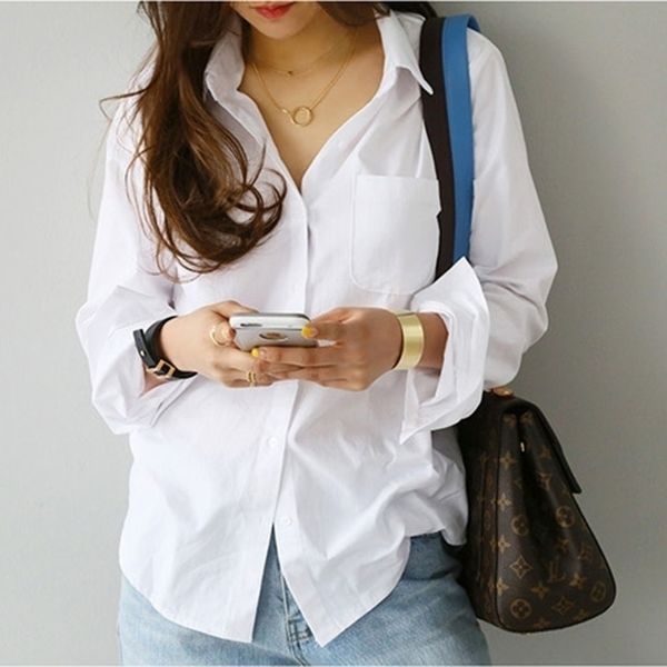 fashion woman blouses pocket korean casual spring summer womens shirt vintage white long sleeve ol shirt ladies tunic y200622
fashion woman blouses pocket korean casual spring summer womens shirt vintage white long sleeve ol shirt ladies tunic y200622