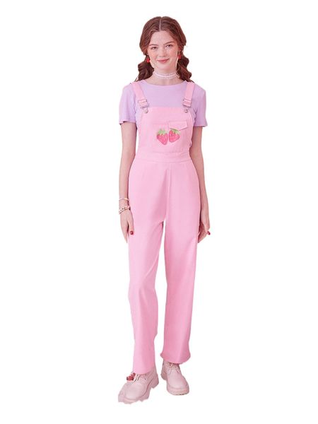 kawaii strawberry print overall jumpsuit c2hi#, Black;white
kawaii strawberry print overall jumpsuit c2hi#, Black;white