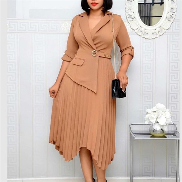women elegant dresses blazer pleated irregular length with button work wear office ldies modest female fashion autumn new 2021 210320, Black;gray
women elegant dresses blazer pleated irregular length with button work wear office ldies modest female fashion autumn new 2021 210320, Black;gray