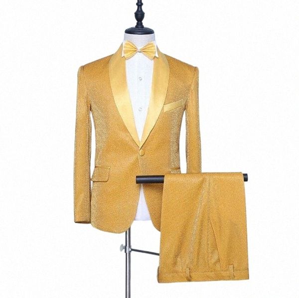 men's suits & blazers yellow slim blazer men groom suit set with pants mens wedding costume singer star style dance stage clothing form, White;black
men's suits & blazers yellow slim blazer men groom suit set with pants mens wedding costume singer star style dance stage clothing form, White;black