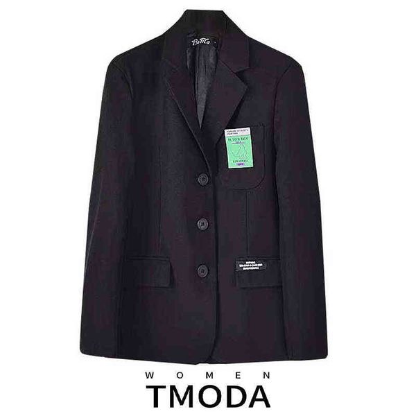 suit tmoda2274 2022 spring autumn women chic patch designs black blazer female, White;black
suit tmoda2274 2022 spring autumn women chic patch designs black blazer female, White;black