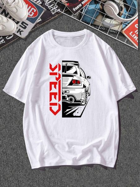 men letter & car print tee 15ba#, White;black
men letter & car print tee 15ba#, White;black