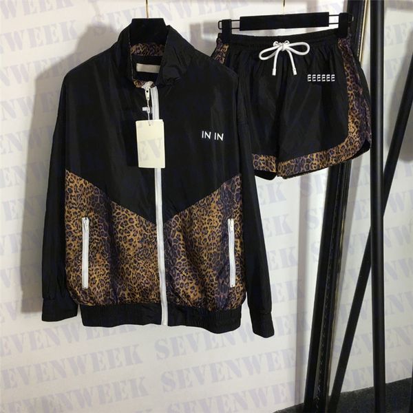 leopard print tracksuits womens trench coat jackets shorts sets designer letter zipper jacket elastic waist short pants two piece suits, Gray
leopard print tracksuits womens trench coat jackets shorts sets designer letter zipper jacket elastic waist short pants two piece suits, Gray