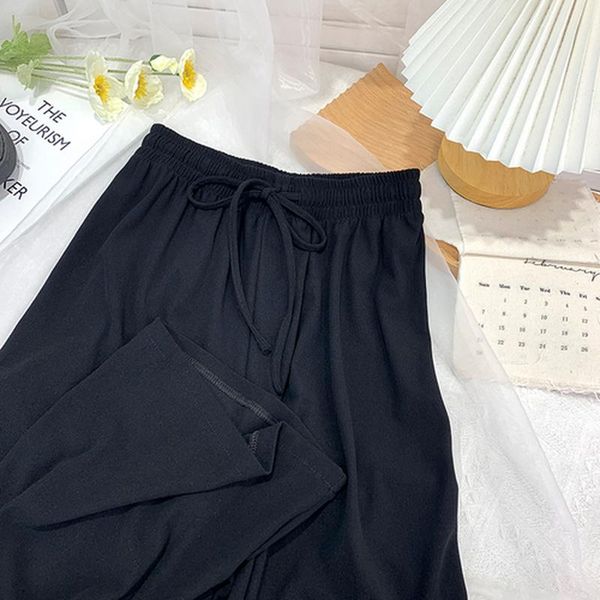 women's pants & capris drawstring sweatpants womens wide leg elastic high waist straight ankle length bottom summer 2022 knitted ca, Black;white
women's pants & capris drawstring sweatpants womens wide leg elastic high waist straight ankle length bottom summer 2022 knitted ca, Black;white