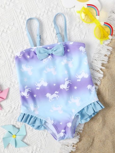 baby girl cartoon unicorn frill trim swimsuit she02, Black
baby girl cartoon unicorn frill trim swimsuit she02, Black