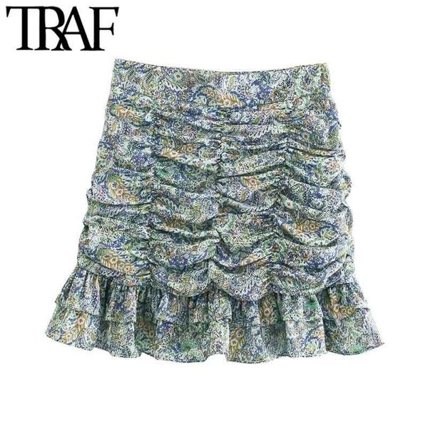 traf women chic fashion with ruffled pleated printed mini skirts vintage high waist back zipper female skirts mujer 210331, Black
traf women chic fashion with ruffled pleated printed mini skirts vintage high waist back zipper female skirts mujer 210331, Black
