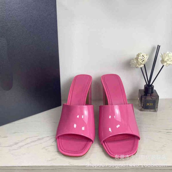 sandals summer style external wearing sandals women's korean version square head patent leather candy color one line thick heel fashion, Black
sandals summer style external wearing sandals women's korean version square head patent leather candy color one line thick heel fashion, Black