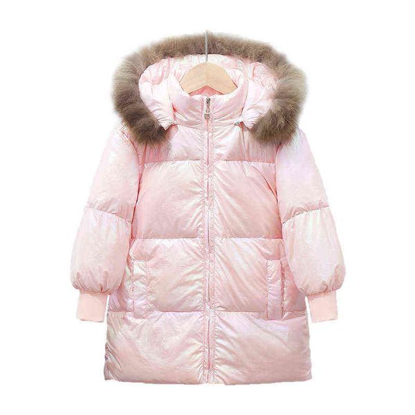 children outerwear winter mid-length long fur collar hooded cotton jacket for boys and girls shiny thick warm jacket for boys j220718, Blue;gray
children outerwear winter mid-length long fur collar hooded cotton jacket for boys and girls shiny thick warm jacket for boys j220718, Blue;gray