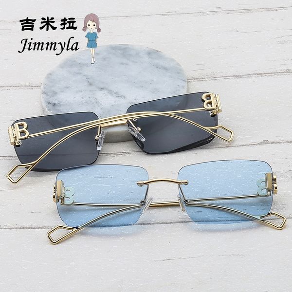 fashion frameless metal ocean sunglasses personality letter b decorative modern men's and women's versatile glasses, White;black
fashion frameless metal ocean sunglasses personality letter b decorative modern men's and women's versatile glasses, White;black