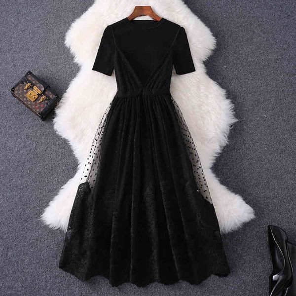 casual dresses 2022 summer fashion temperament black knitted + lace leisure short sleeve suit 51125 lav0, Black;gray
casual dresses 2022 summer fashion temperament black knitted + lace leisure short sleeve suit 51125 lav0, Black;gray