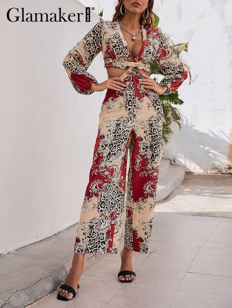 glamaker leopard print patchwork women jumpsuit bandage lace up backless long playsuits v neck holiday beach overalls 220609, White
glamaker leopard print patchwork women jumpsuit bandage lace up backless long playsuits v neck holiday beach overalls 220609, White