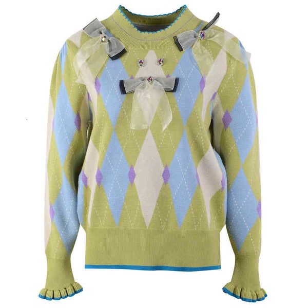 women's knits tees round neck bow contrast color sweater women's clothing autumn and winter long sleeve diamond lattice slim fit f, White
women's knits tees round neck bow contrast color sweater women's clothing autumn and winter long sleeve diamond lattice slim fit f, White