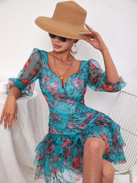 sxy sweetheart neck layered hem floral dress a3md#, Black;gray
sxy sweetheart neck layered hem floral dress a3md#, Black;gray