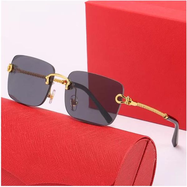 latest fashion men sunglasses sunshade glasses leopard head composite metal rimless optical frame classic rectangle square gold luxury sungl, White;black
latest fashion men sunglasses sunshade glasses leopard head composite metal rimless optical frame classic rectangle square gold luxury sungl, White;black
