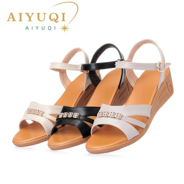 2022 new real skin ladies sandals rhinestone mother wedge sandals shoes fashion comfortable flat sandals for ladies, Black
2022 new real skin ladies sandals rhinestone mother wedge sandals shoes fashion comfortable flat sandals for ladies, Black