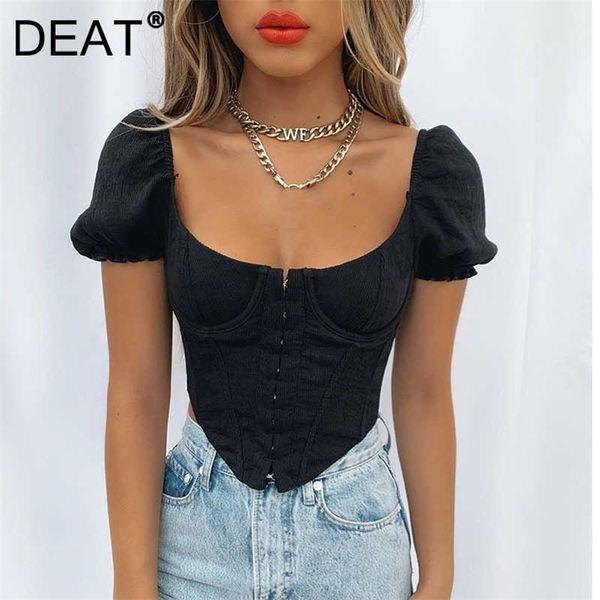 deat women spring summer arrivals solid color square collar puff sleeve slim temperament fashion mz661 210709, White
deat women spring summer arrivals solid color square collar puff sleeve slim temperament fashion mz661 210709, White