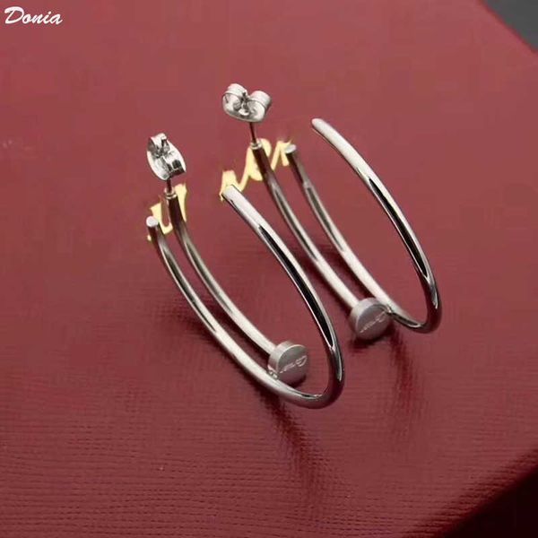 donia jewelry luxury stud european and american fashion nail titanium steel three-color creative designer earring gift with box, Golden;silver
donia jewelry luxury stud european and american fashion nail titanium steel three-color creative designer earring gift with box, Golden;silver