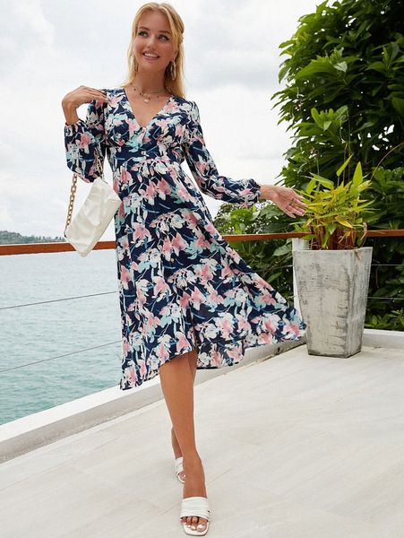 allover floral print v-neck dress p5ou#, Black;gray
allover floral print v-neck dress p5ou#, Black;gray