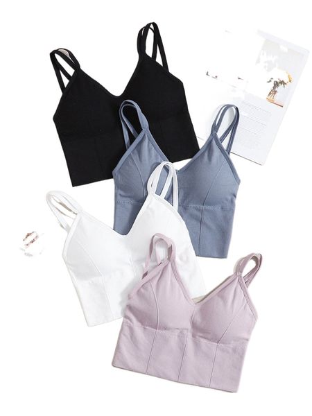 4pcs seamless removable sports bra set q6c0#, Gray 
4pcs seamless removable sports bra set q6c0#, Gray