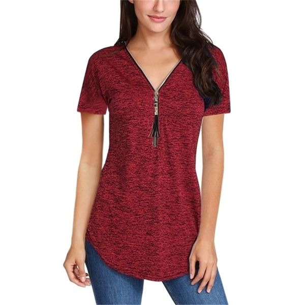good quality tassel zipper front v-neck casual slim short tshirts women 2020 summer tees large sizes s-5xl shirts 220408, White
good quality tassel zipper front v-neck casual slim short tshirts women 2020 summer tees large sizes s-5xl shirts 220408, White
