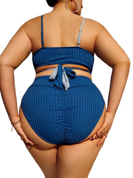 plus two tone textured wrap bikini swimsuit i4mi#, White;black 
plus two tone textured wrap bikini swimsuit i4mi#, White;black