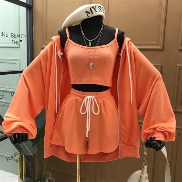 deat 2020 new summer fashion casual zipper solid long sleeve lace up hooded sweater coat slim three piece suit women lj201125, White
deat 2020 new summer fashion casual zipper solid long sleeve lace up hooded sweater coat slim three piece suit women lj201125, White